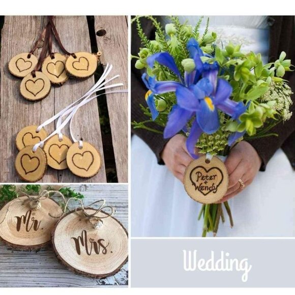 Natural Wood Slices 30Pcs 3.1''-3.5'' - Picture 9 of 10